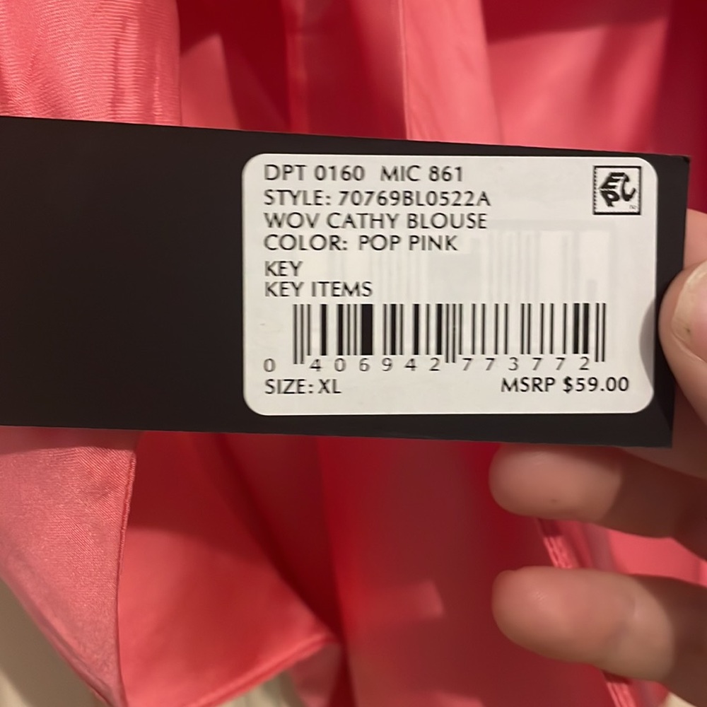 Gianni Bini Pop of Pink Cathy Blouse / Bandana Top / Crop Top - Picture 5 of 6